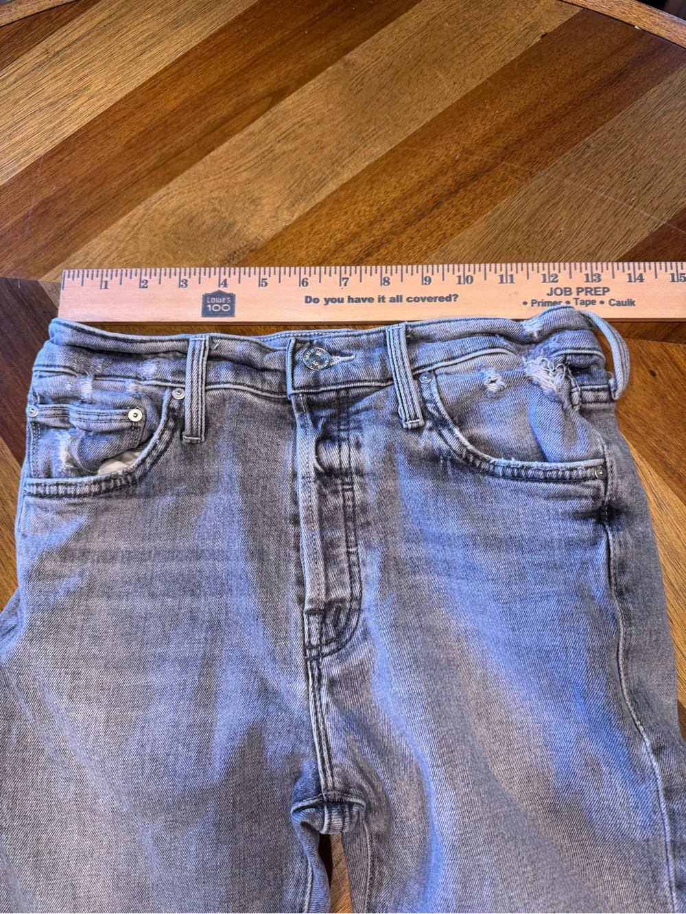 MOTHER THE SCRAPPER CUFF ANKLE FRAY IN SHADOWS IN THE GRASS Sz 24 - Picture 9 of 12